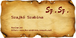 Szajkó Szabina névjegykártya